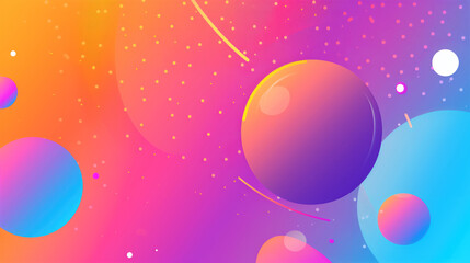 Abstract multi-colored balls on a bright background.  Multi-colored spheres on a background with a gradient