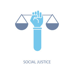 social justice concept line icon. Simple element illustration. social justice concept outline symbol design.