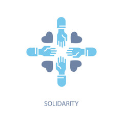 Obraz premium solidarity concept line icon. Simple element illustration. solidarity concept outline symbol design.