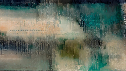 "Teal Liquid Watercolor Artwork with Blue and Green Accents"
