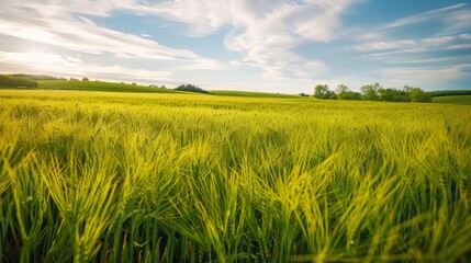 Countryside field, sunny day in the countryside