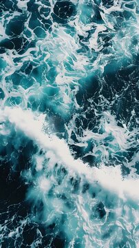 Ocean Waves Phone Size Wallpaper 9x16 (Generative AI)