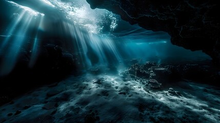 Underwater Cave Lookout Nature Landscape Photography (Generative AI)