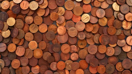Pennies Close Up (Generative AI)