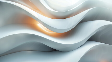 Modern background with white waves.  White futuristic waves with accent light.