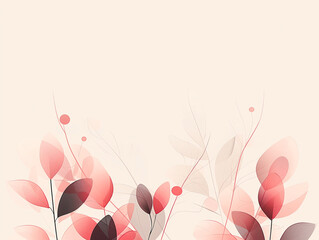 Beautiful background with delicate pastel pink leaves and petals on beige. Greeting card, background, invitation, wallpaper
