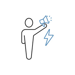 protester concept line icon. Simple element illustration. protester concept outline symbol design.