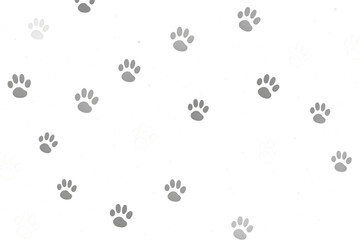 PNG Cat paw prints backgrounds black monochrome.  - obrazy, fototapety, plakaty