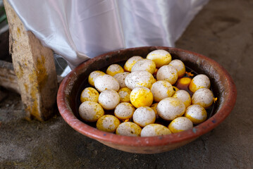 View of the decoration and food at Bembe do Mercado in the city of Santo Amaro, Bahia.