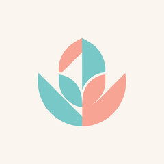 Abstract geometric shapes in soothing pastel colors forming a logo for a flower shop, Abstract geometric shapes in soothing pastel colors for a clinic's logo