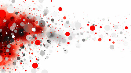  Red, grey and black circles, dots and paint splashes, abstract background