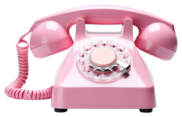 PNG Cored retro pink telephone white background electronics technology.