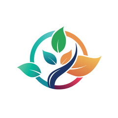 Obraz premium A logo featuring leaves, designed for a companys branding identity, Craft a sleek logo for a nonprofit organization focused on mental health awareness
