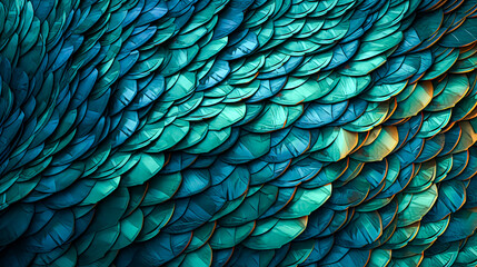 A beautiful blue feather with a pattern of green and blue