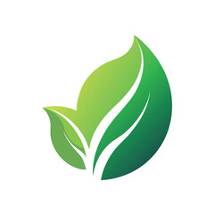 A green leaf logo with a subtle gradient, representing eco-friendliness, on a crisp white background, Leaf silhouette with subtle gradient for a eco-friendly vibe