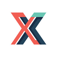 The letter X is creatively constructed using vibrant and colorful lines in this minimalist design, letter X logo leader design, Minimalist X initial based vector icon