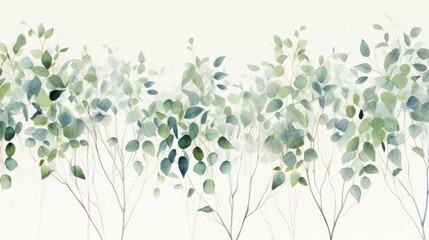 Watercolor floral - green leaf branches collection, for wedding stationary, greetings, wallpapers, fashion, background. Eucalyptus, olive, green leaves, etc.