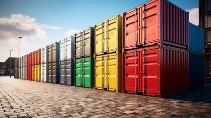 A photo of Container Units in Minimalistic Urban - obrazy, fototapety, plakaty