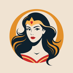 A woman confidently wearing a crown on her head, exuding regal elegance and power, Playful and modern interpretation of classic beauty icons