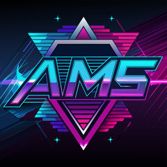AMS Vibrant neon logo and electrifying color palette