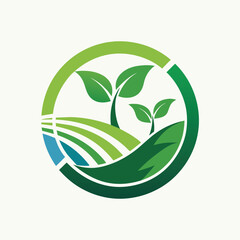 A green leaf logo against a backdrop of a clear blue sky, emphasizing simplicity and nature, Use clean lines and negative space to create a logo that promotes environmental stewardship