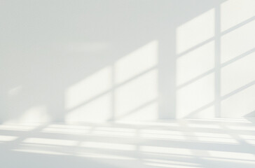 Fototapeta premium Mockup png, shadow overlay effect isolated on transparent background. Light and shadows from window, nature lightning for cozy interior background.
