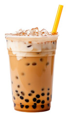 PNG  Bubble tea drink white background refreshment.