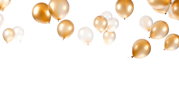 Fototapeta PNG Gold balloons backgrounds white background celebration