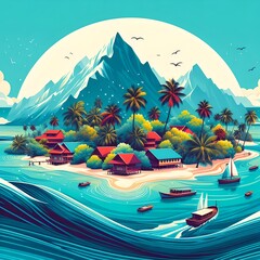 Dreamy Beach Scenes: Explore Top-Rated Tropical Island Photos Minimalist Poster, stunning, summer,...