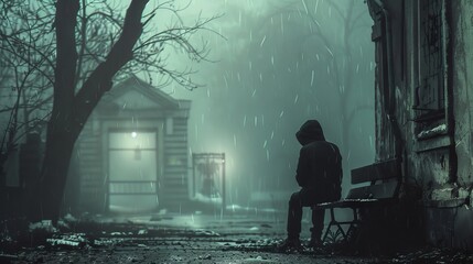depression and loneliness concept portrait