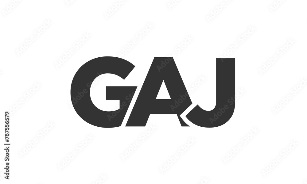 Fototapete gaj logo design template with strong and modern bold text. initial based vector logotype featuring s