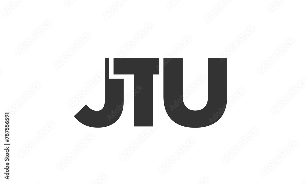 Fototapete JTU logo design template with strong and modern bold text. Initial based vector logotype featuring simple and minimal typography. Trendy company identity.