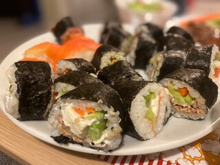 sushi on a plate