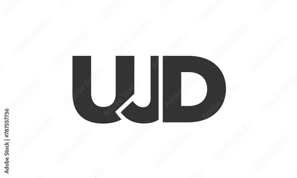 Fototapete ujd logo design template with strong and modern bold text. initial based vector logotype featuring s