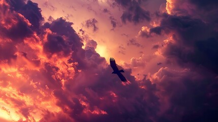 Obraz premium A hawk soaring in the sky