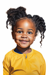 Illustration from afro american kindergarten girl