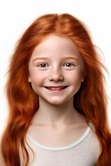 Pretty little girl with long red hair