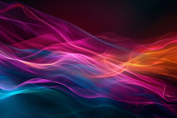 Vivid colors and flowing shapes: Red, yellow, turquoise, pink, purple, dynamic abstract work of art.
