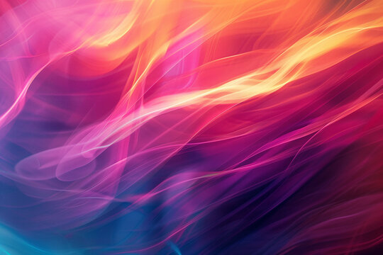 Abstract image of intertwining colorful waves: red, yellow, pink, purple.