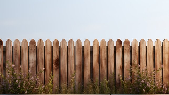 Wooden fence isolated on white background