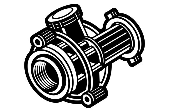 engine valve vector silhouette illustration