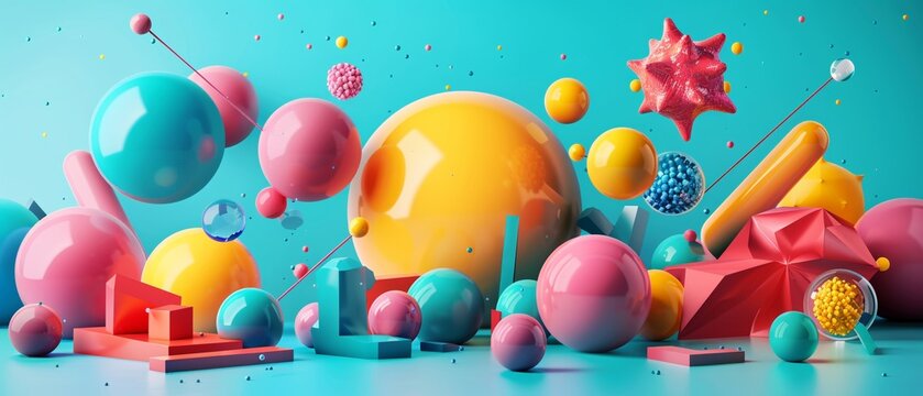 Abstract academic tools in vivid 3D