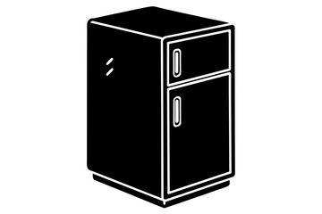 refrigerator vector silhouette illustration