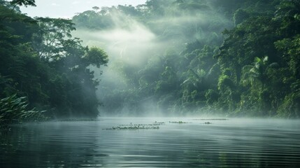 amazon river in the middle of the forest