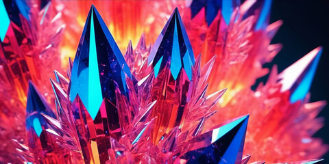 Beautiful bright multicolor lucent crystals, close-up abstract background