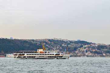 ferry in the bosphorus strait, istanbul