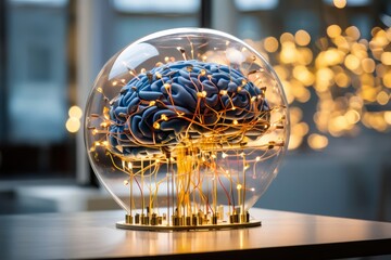  Intelligence artificielle, AI, IA, android, robot, ordinateur intelligent, Processus d'apprentissage automatique, Concept des technologies informatiques modernes, circuit intelligent
