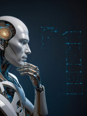  Intelligence artificielle, AI, IA, android, robot, ordinateur intelligent, Processus d'apprentissage automatique, Concept des technologies informatiques modernes, circuit intelligent