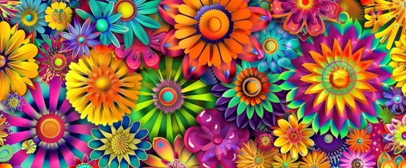 Fototapeta na wymiar A Vibrant And Colorful Pattern Of Psychede, Hd Background Images