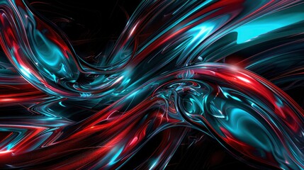 Abstract Red And Cyan Digital Art, Hd Background Images